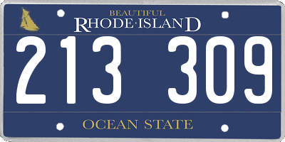 RI license plate 213309