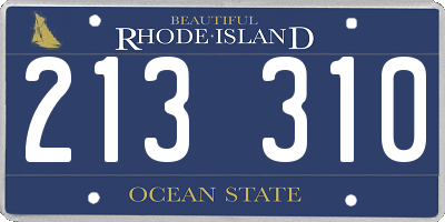 RI license plate 213310