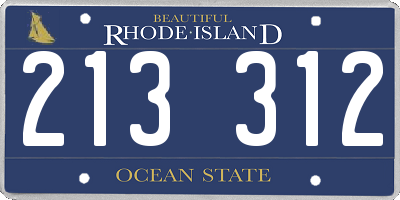 RI license plate 213312