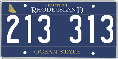 RI license plate 213313