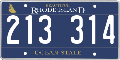 RI license plate 213314