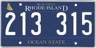 RI license plate 213315