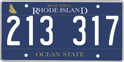RI license plate 213317