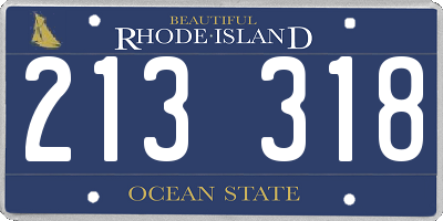 RI license plate 213318