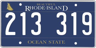 RI license plate 213319