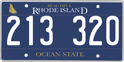 RI license plate 213320
