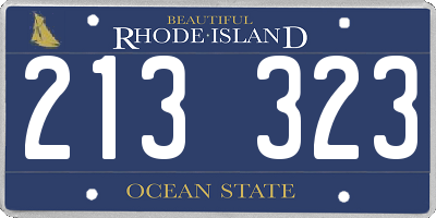 RI license plate 213323