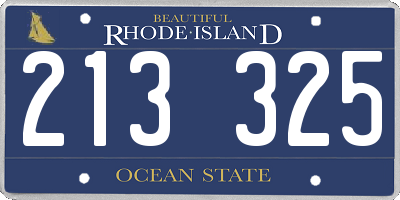 RI license plate 213325