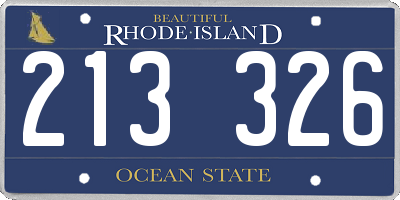 RI license plate 213326