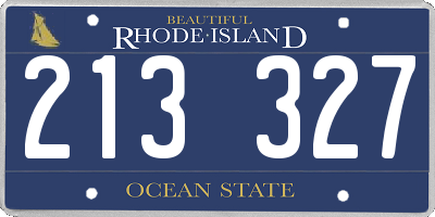 RI license plate 213327