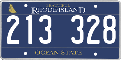 RI license plate 213328