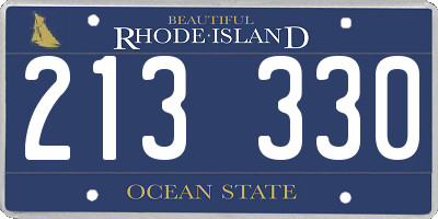 RI license plate 213330