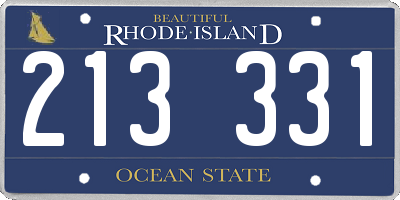 RI license plate 213331