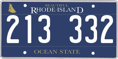 RI license plate 213332