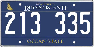 RI license plate 213335