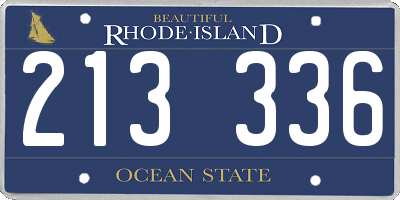 RI license plate 213336