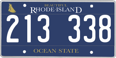 RI license plate 213338