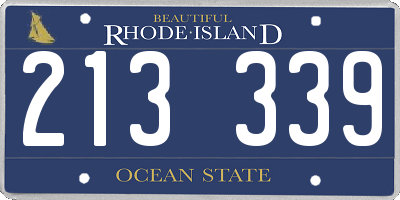RI license plate 213339