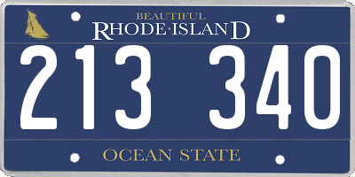RI license plate 213340