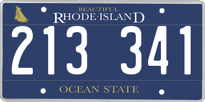 RI license plate 213341
