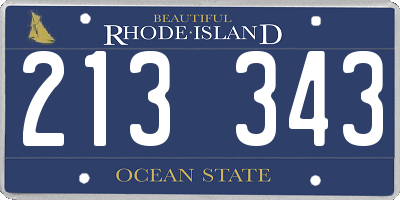 RI license plate 213343