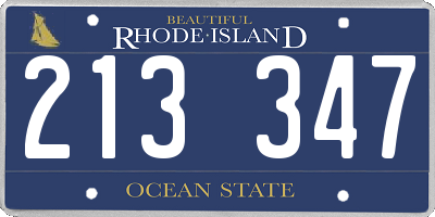 RI license plate 213347