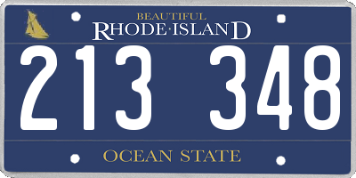 RI license plate 213348