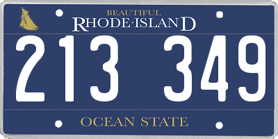 RI license plate 213349
