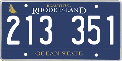 RI license plate 213351
