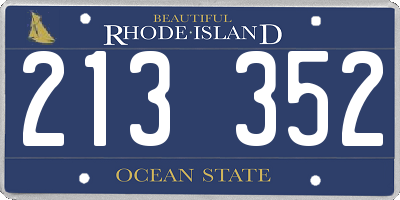 RI license plate 213352