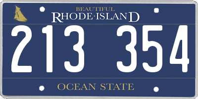 RI license plate 213354