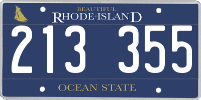 RI license plate 213355
