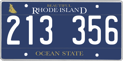 RI license plate 213356