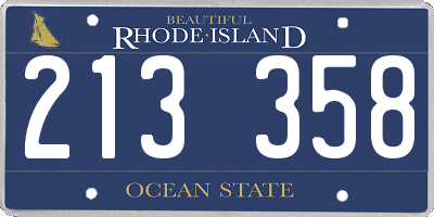 RI license plate 213358