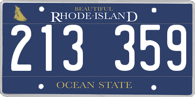 RI license plate 213359