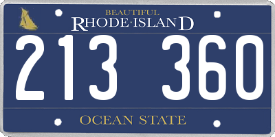 RI license plate 213360