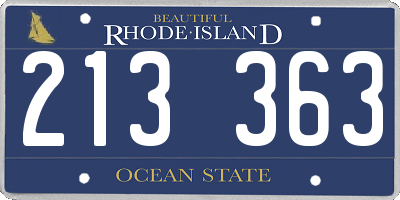 RI license plate 213363