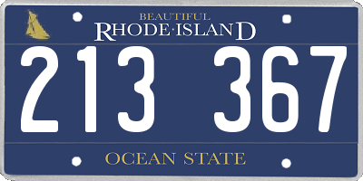 RI license plate 213367