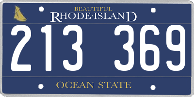 RI license plate 213369