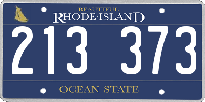 RI license plate 213373