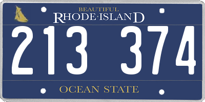RI license plate 213374