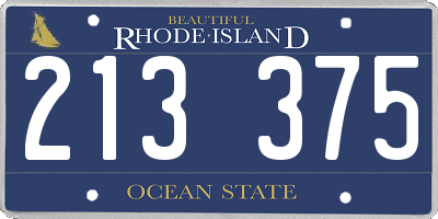 RI license plate 213375
