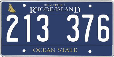 RI license plate 213376