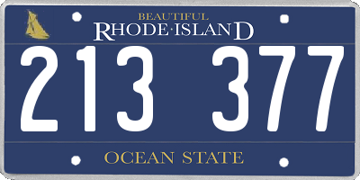 RI license plate 213377