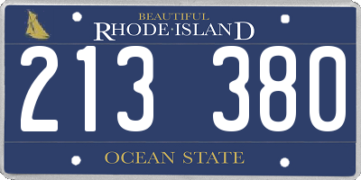 RI license plate 213380
