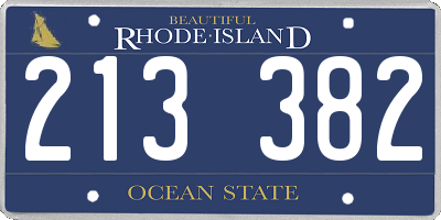 RI license plate 213382