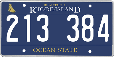 RI license plate 213384