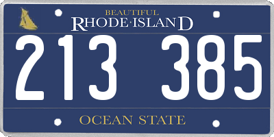 RI license plate 213385