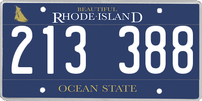 RI license plate 213388