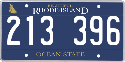 RI license plate 213396